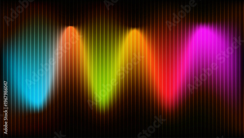 Vibrant Digital Rainbow Spectrum Wave Texture Futuristic Music Visualizer Backdrop With Glowing Stripes
