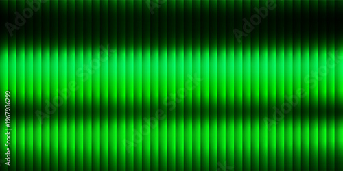 Dark green neon gradient ribbed glass. Vector ribbed glass texture background. Mesh gradient. acrylic ribbed bath surface. Reeded glass background semitransparent overlay. Bath wall window