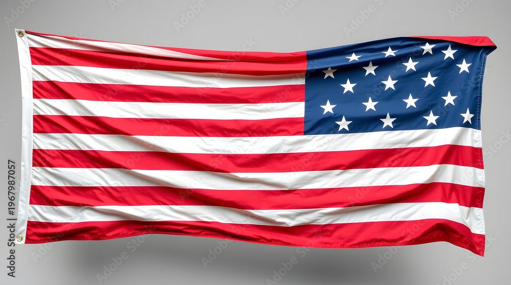 Fototapeta premium american flag isolated on grey background
