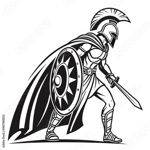 vector illustration of a cartoon knight