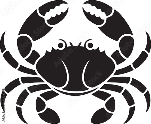 Black crab silhouette icon graphic