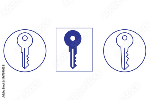 
house key icon set. access account login password icons. security symbol