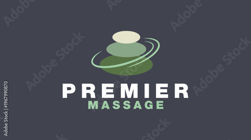 This elegant logo showcases calming elements representing a premier massage service, ideal for branding spas or wellness centers focused on relaxation and rejuvenation.