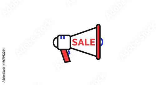 A megaphone with a sale sign.