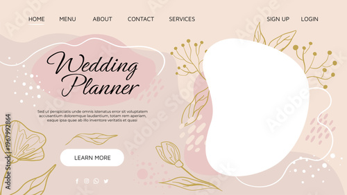 Elegant Wedding Invitation Card Template with Floral Design, Modern Luxury Wedding Invite, Printable Wedding Stationery