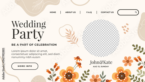 Elegant Wedding Invitation Card Template with Floral Design, Modern Luxury Wedding Invite, Printable Wedding Stationery