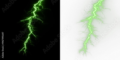 Fotografie Lightning Electric Burst PNG Overlay Isolated on Transparent Background