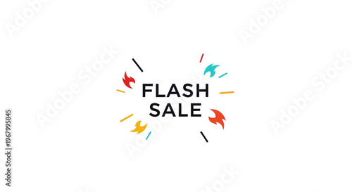 Flash sale advertisement with colorful design.