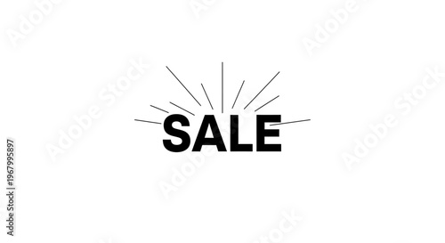 Sale discount offer announcement sign.