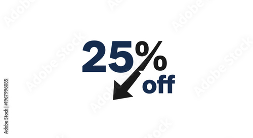 Discount label with twenty-five percent off.