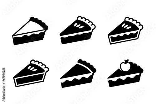 Apple pie slice silhouette vector illustration for bakery, dessert, pastry, and food-related design projects