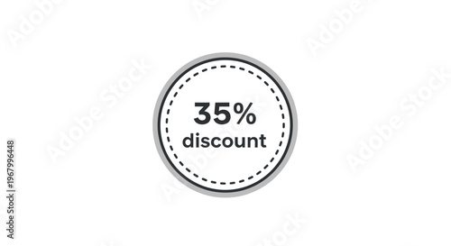 Discount label with thirty-five percent off.