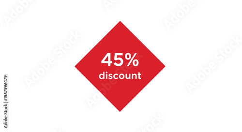 Red diamond shaped discount label.
