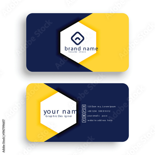 Modern Business Card Template with Clean Minimal Design, Professional Corporate Identity Card, Print Ready Visiting Card