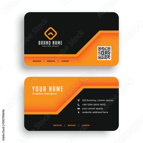 Modern Business Card Template with Clean Minimal Design, Professional Corporate Identity Card, Print Ready Visiting Card