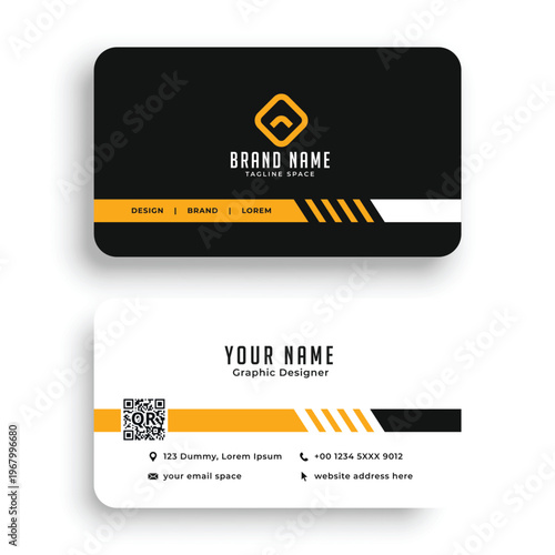 Modern Business Card Template with Clean Minimal Design, Professional Corporate Identity Card, Print Ready Visiting Card
