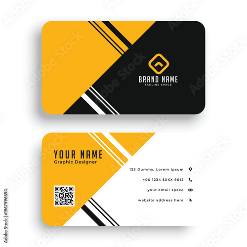 Modern Business Card Template with Clean Minimal Design, Professional Corporate Identity Card, Print Ready Visiting Card
