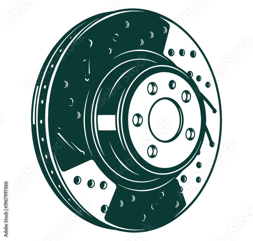 Brake rotor disk with holes and slots for vehicle wheel  automotive part