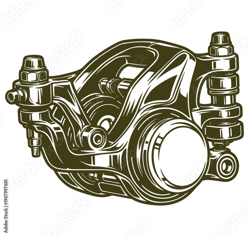 Detailed illustration of a brake caliper assembly for automotive applications