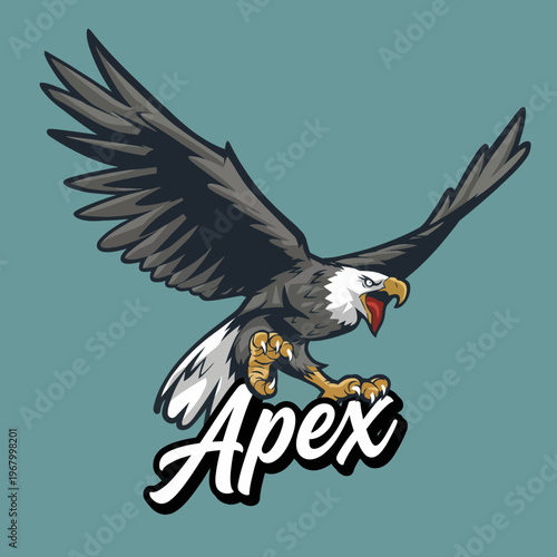This striking image showcases a dynamic eagle logo that conveys strength and agility, complemented by bold typography that emphasizes the word 'Apex'.
