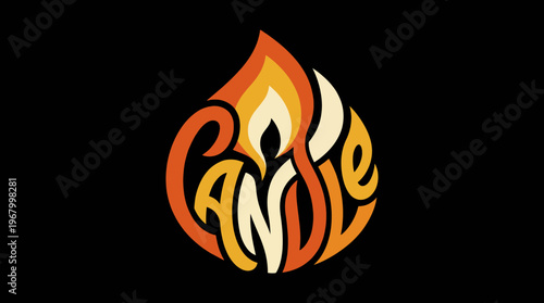 The logo showcases a vibrant candle flame design that evokes warmth and comfort, perfect for promoting products that create a cozy atmosphere.