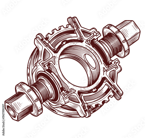 gear mechanism with bolts and nuts for industrial use