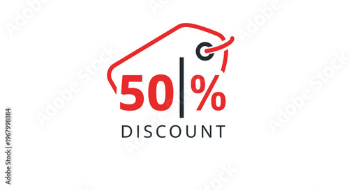 Discount offer symbol with percentage sign.