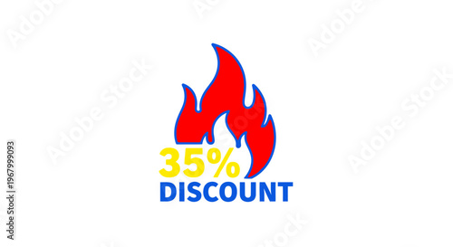 Discount offer with flame icon.