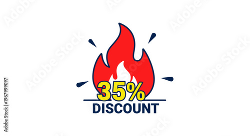 Discount offer with flame design.