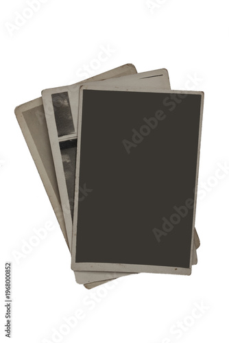 stack of blank, vintage-style photo frames, instant photo frames or Polaroid-style templates