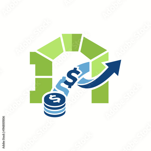 This image showcases a financial growth theme with dollar signs and an upward arrow, symbolizing profit and economic success, making it ideal for business-related content.