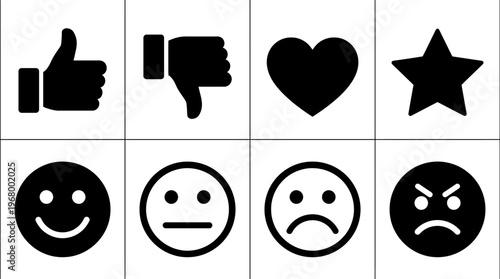 Reaction Emoji Vector Icons for Social Media Design
