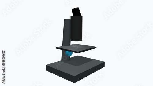 Modern laboratory microscope with scientific equipment for education and research