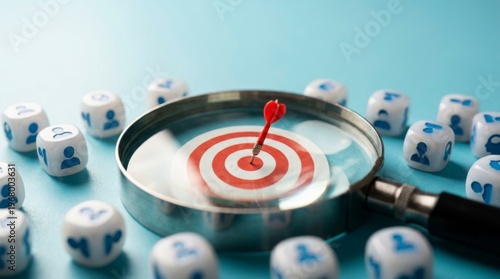 Achieve Your Target: A meticulously crafted composition captures the essence of strategic precision, with a bullseye target at the center of attention.