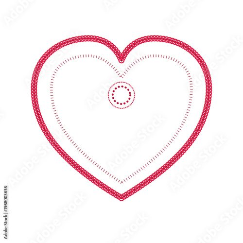 Floral red heart shaped lace doily with intricate crochet pattern for Valentine decor