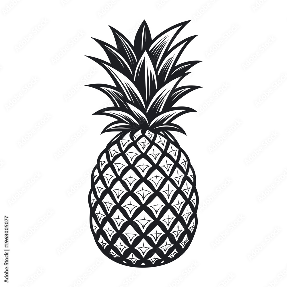 Obraz premium Elegant Black Pineapple Vector Illustration