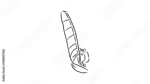 A minimalist line art illustration of a feather quill pen