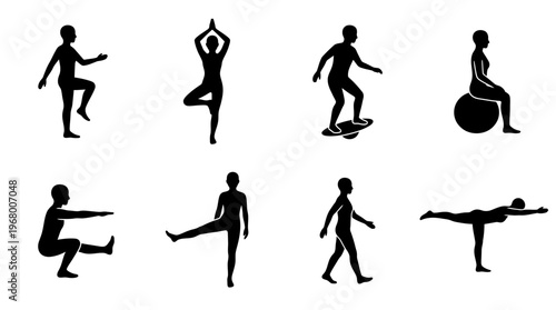 Bodyweight Exercise Vector Icons for Fitness and Training