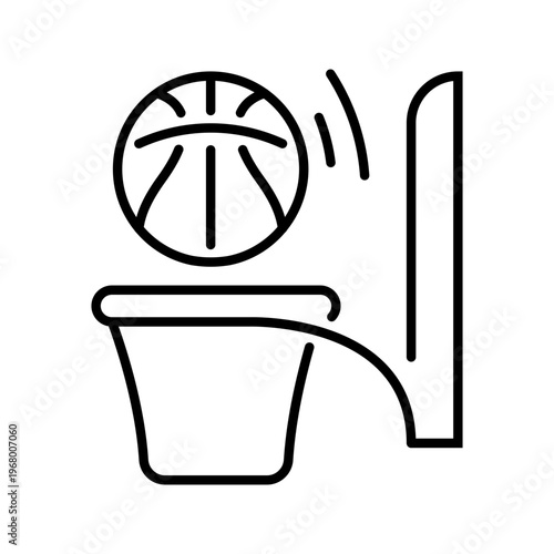Basketball hoop icon. Sports and basketball line symbol. Black and white.