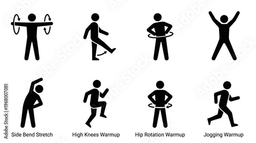 Bodyweight Exercise Vector Icons for Fitness and Training
