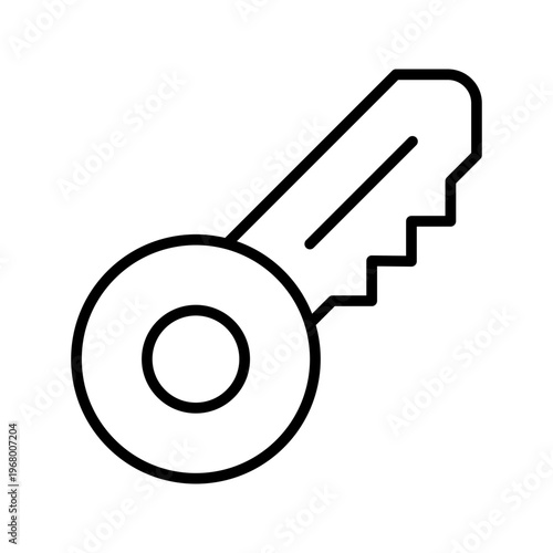 Car key icon. Transport and vehicle accessory line symbol. Black and white.