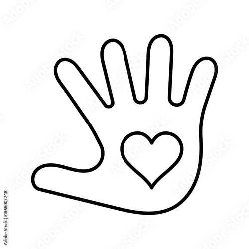 Child care icon. Healthcare and pediatrics line symbol. Black and white.