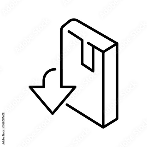 Ebook download icon. Education and ebooks line symbol. Black and white.