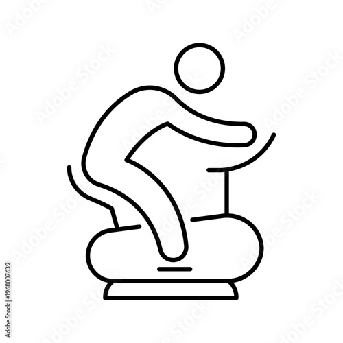Exercise bike icon. Healthcare and rehabilitation line symbol. Black and white.