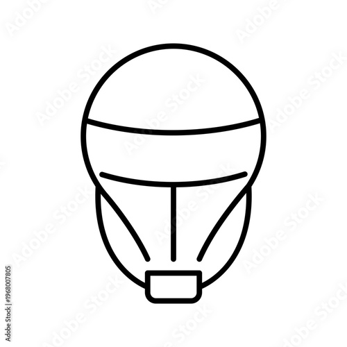 Hot air balloon icon. Transportation and hot air balloon line symbol. Black and white.