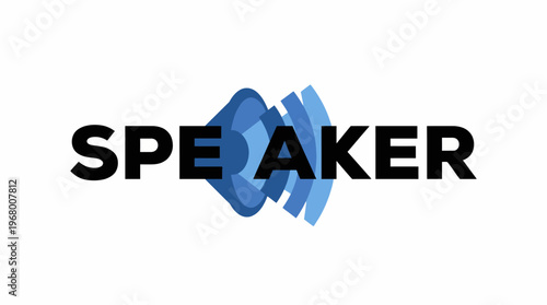 The image portrays a speaker icon with sound waves, perfectly symbolizing audio technology and communication, ideal for projects focusing on music and sound engineering.