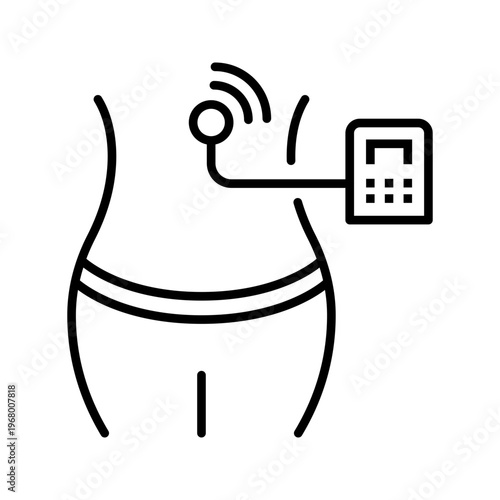 Heart monitor icon. Healthcare and cardiology line symbol. Black and white.