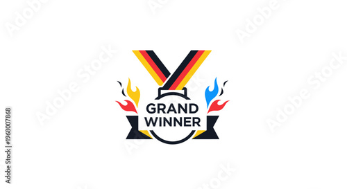 Grand winner trophy award emblem.