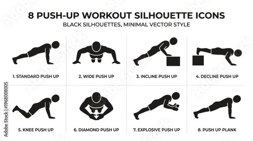 Fitness Exercise Vector Icons for Workout and Training Design