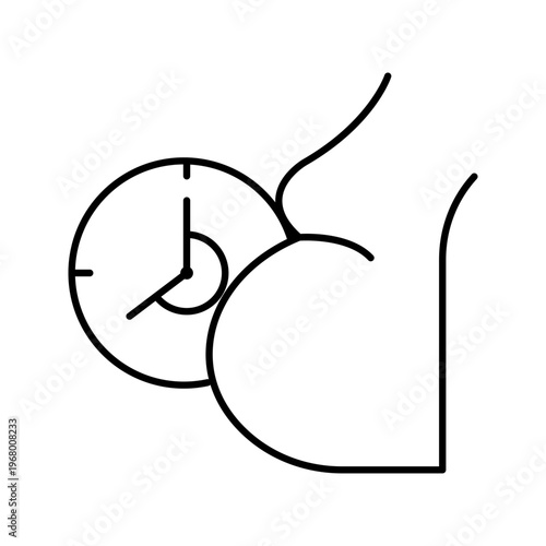 Pregnancy duration icon. Healthcare and obstetrics line symbol. Black and white.